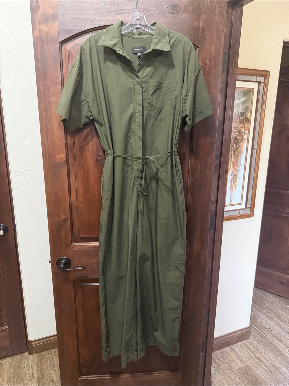 Banana Republic Olive Green wide leg jumpsuit